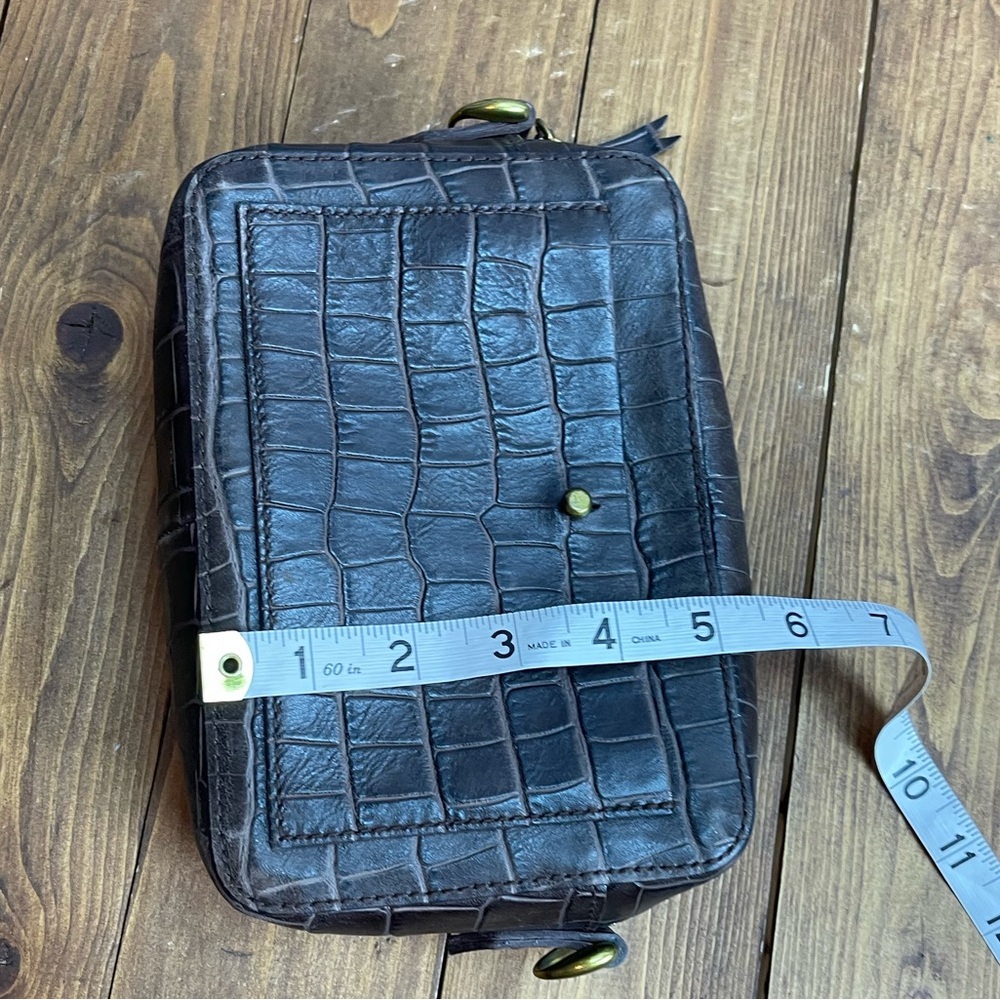 Madewell transport camera bag brown croc embossed leather **NO STRAPS** - Picture 11 of 12